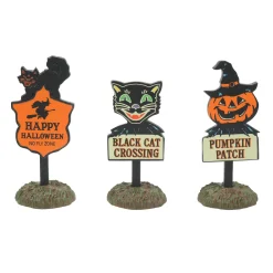 Department 56 Halloween Signs Set of 3 New