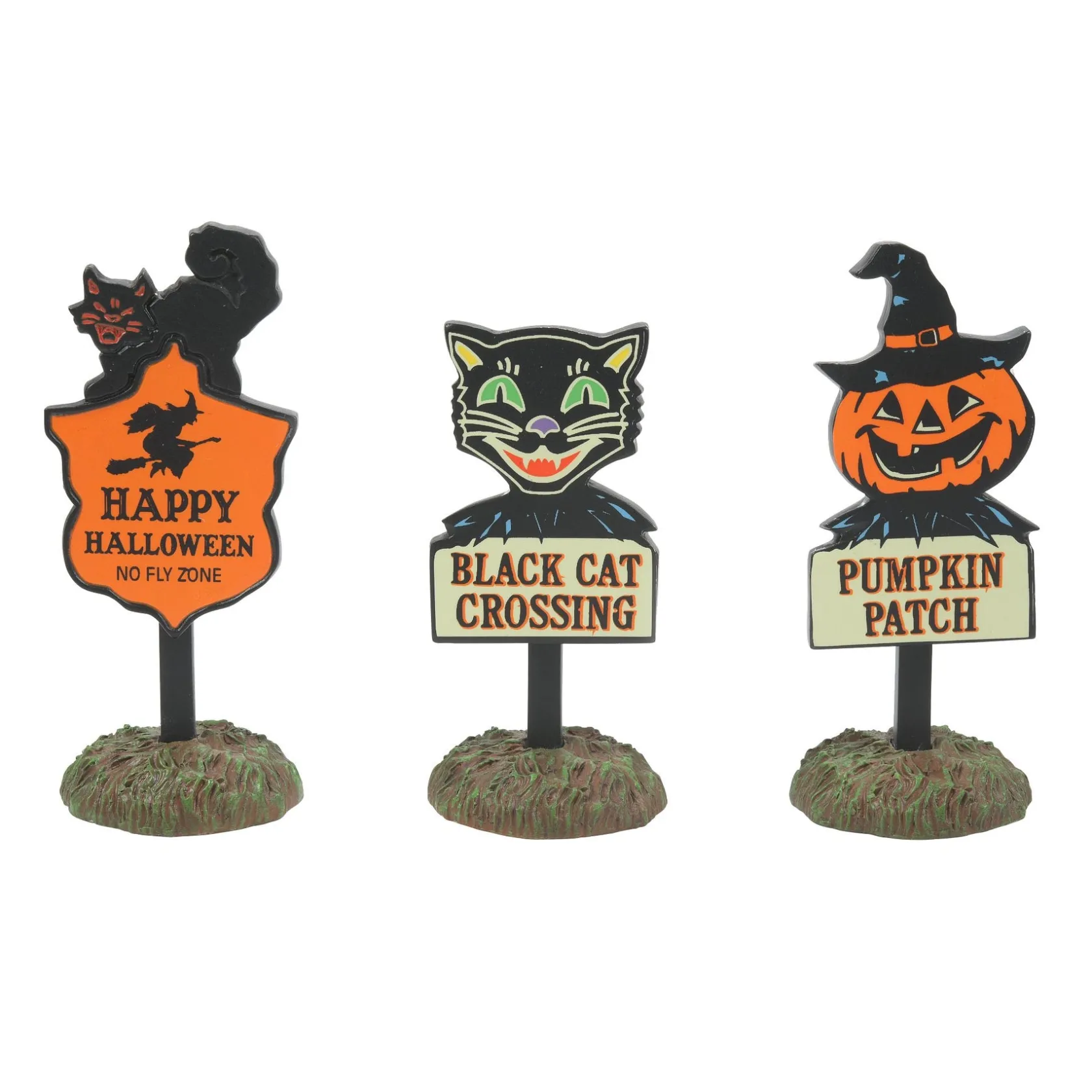 Department 56 Halloween Signs Set of 3 New