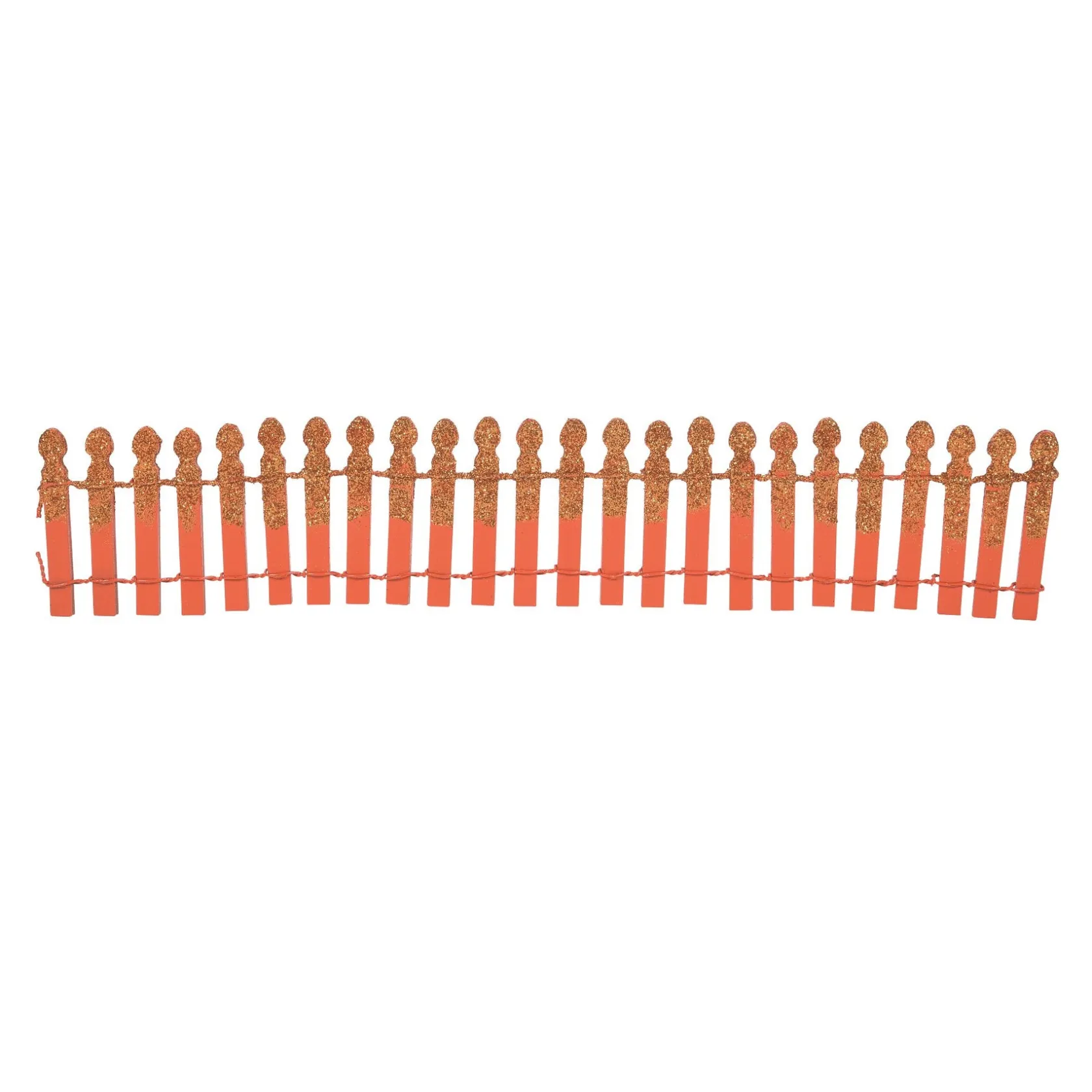 Department 56 Pumpkin Orange Glitter Fence Hot