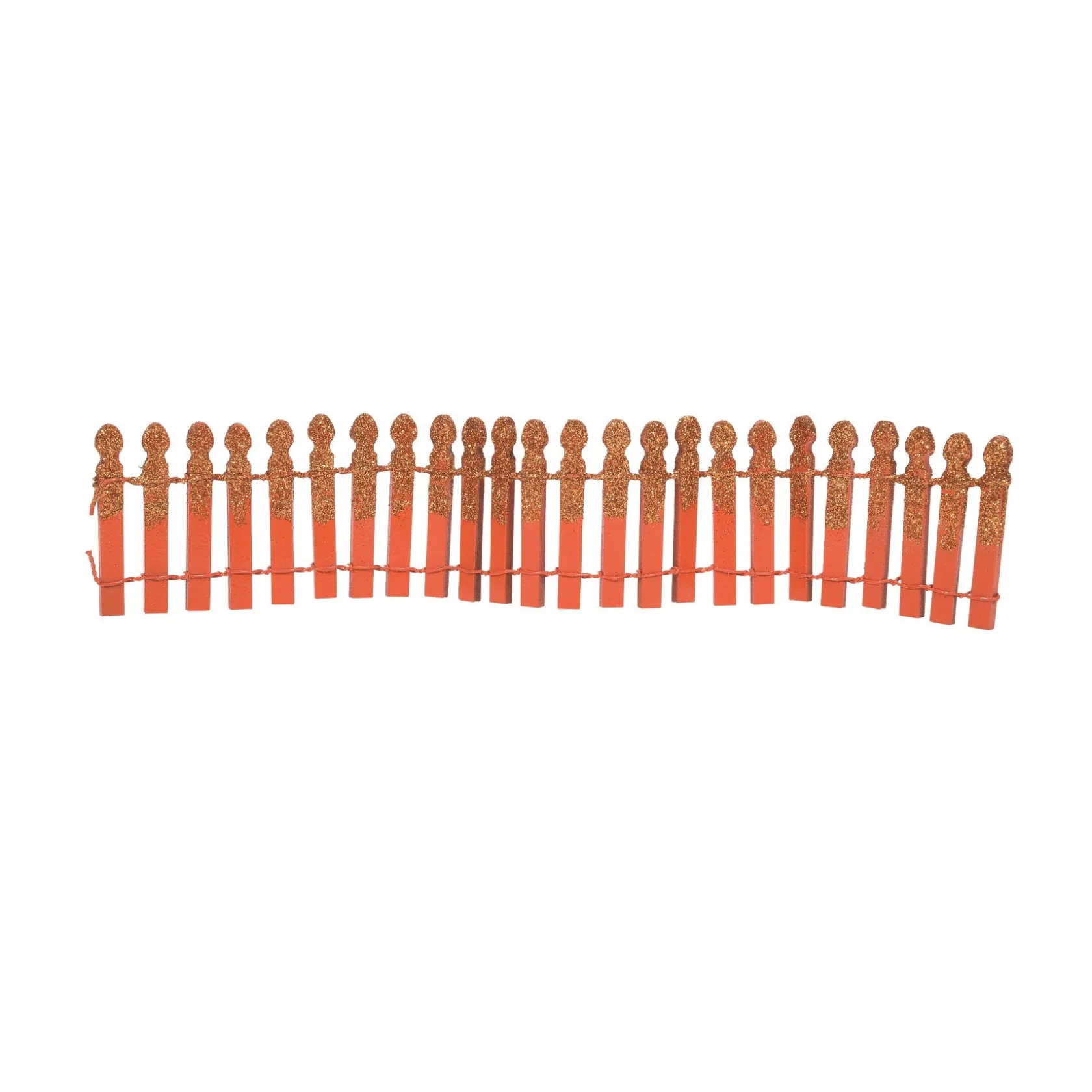 Department 56 Pumpkin Orange Glitter Fence Hot